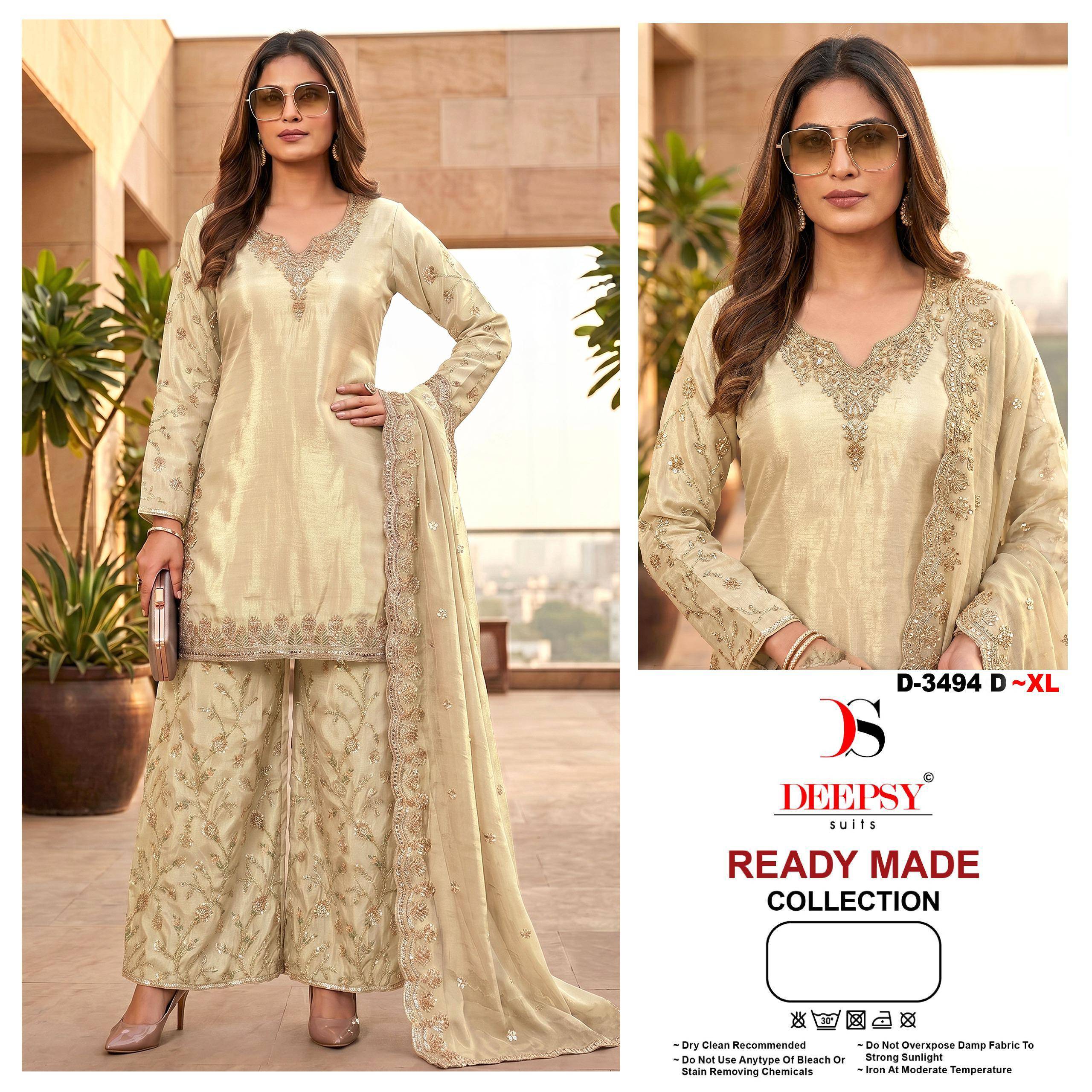 D-3494 by  DEEPSY SUITS 3494 A To 3494D Series Pakistani Stylish Beautiful Colourful Printed Pure Viscouse Tissue Stitched Dresses At Wholesale Price